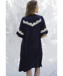 Жіночий халат з ніжної віскози Shato 2316/1 navy blue 