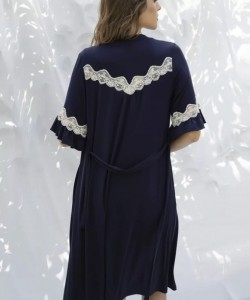 Жіночий халат з ніжної віскози Shato 2316/1 navy blue Жіночий халат з ніжної віскози Shato 2316/1 navy blue