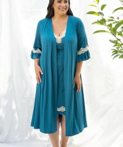Жіночий халат з ніжної віскози Shato 2316/1 turquoise Жіночий халат з ніжної віскози Shato 2316/1 turquoise