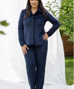 Велюровий домашній комплект Shato 2324 navy blue Велюровий домашній комплект Shato 2324 navy blue