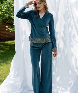 Велюровий домашній комплект Shato 2325 turquoise Велюровий домашній комплект Shato 2325 turquoise