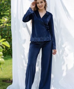 Велюровий домашній комплект Shato 2325 navy blue