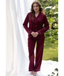 Жіночий домашній комплект з шовку Армані Shato 2303 bordo