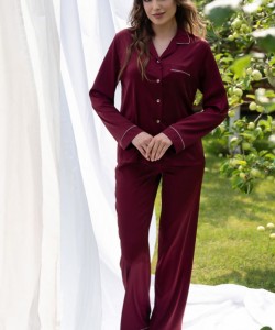 Жіночий домашній комплект з шовку Армані Shato 2303 bordo
