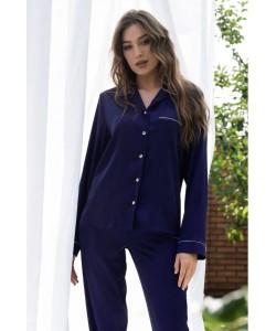 Жіночий домашній комплект з шовку Армані Shato 2303 navy blue 