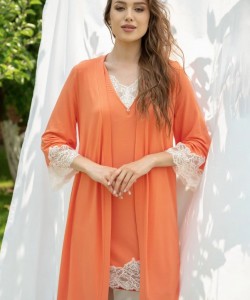 Жіночий халат з ніжної віскози Shato  2309/1 mandarin