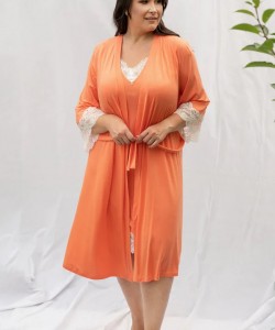 Жіночий халат з ніжної віскози Shato 2309/1 mandarin Жіночий халат з ніжної віскози Shato 2309/1 mandarin