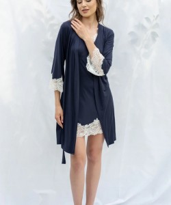 Жіноча сорочка з ніжної м'якої віскози Shato 2309 navy blue Жіноча сорочка з ніжної м'якої віскози Shato 2309 navy blue