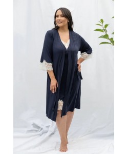 Жіночий халат з ніжної віскози Shato  2309/1 navy blue