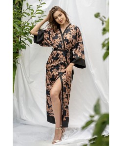 Шикарний жіночий халат з шовку Армані Shato 2305 black