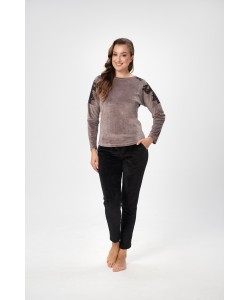 Велюровий домашній комплект Shato 2526 cappuccino 