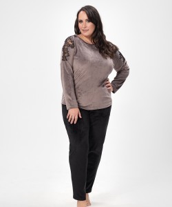 Велюровий домашній комплект Shato 2526 cappuccino Велюровий домашній комплект Shato 2526 cappuccino