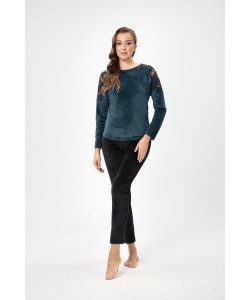 Велюровий домашній комплект Shato 2526 turquoise