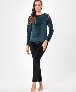 Велюровий домашній комплект Shato 2526 turquoise