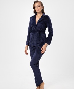 Велюровий домашній комплект Shato 2528 navy blue Велюровий домашній комплект Shato 2528 navy blue