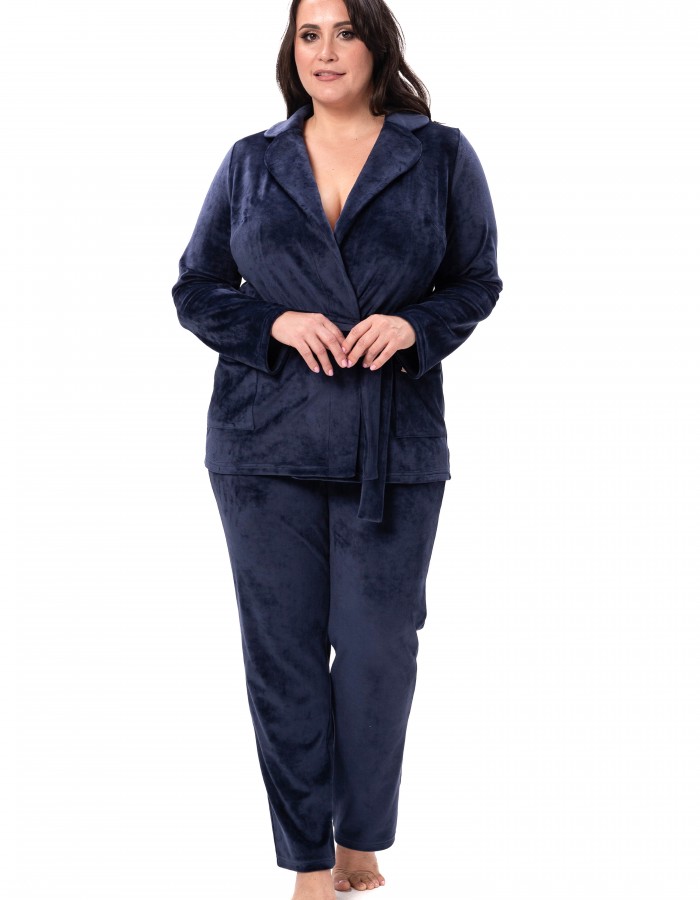Велюровий домашній комплект Shato 2528 navy blue Велюровий домашній комплект Shato 2528 navy blue