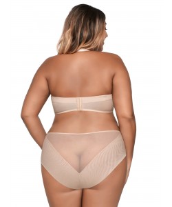 Бюстгальтер бардотка з блискучої бежевої тканини Ava 1787 Beige
