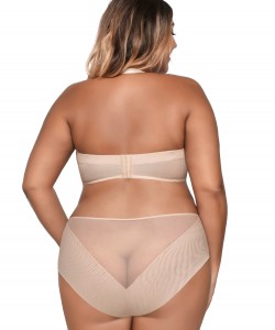 Бюстгальтер бардотка з блискучої бежевої тканини Ava 1787 Beige Бюстгальтер бардотка з блискучої бежевої тканини Ava 1787 Beige