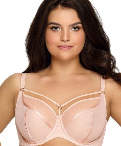 Ніжно-бежевий бюстгальтер з оригінальними бретелями Ava 1923 Beige maxi