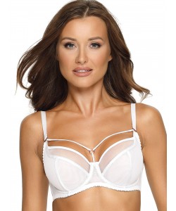 Стильний білий бюстгальтер з декоративними бретелями Ava 1923 Protea white maxi