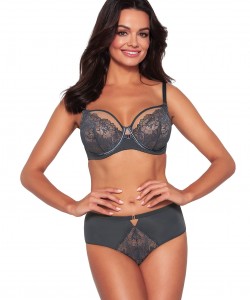 М'який бюстгальтер з чашками із сірого квіткового мережива Ava 1938 Antracyt SSS М'який бюстгальтер з чашками із сірого квіткового мережива Ava 1938 Antracyt SSS