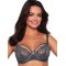 М'який бюстгальтер з чашками із сірого квіткового мережива Ava 1938 Antracyt SSS