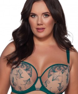 Напівм'який бюстгальтер з ніжною квітковою вишивкою блискучою ниткою Ava 2087 Emerald Maxi