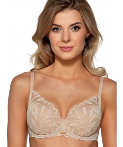 Мереживний бюстгальтер бежевий пуш-ап Ava 2104 Beige