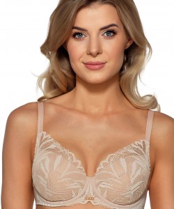 Мереживний бюстгальтер бежевий пуш-ап Ava 2104 Beige