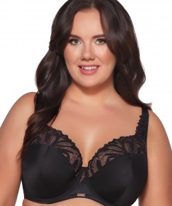 Напівм'який бюстгальтер чорного кольору з чарівним мереживним декольте Ava 2105 Black