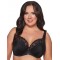 Напівм'який бюстгальтер чорного кольору з чарівним мереживним декольте Ava 2105 Black