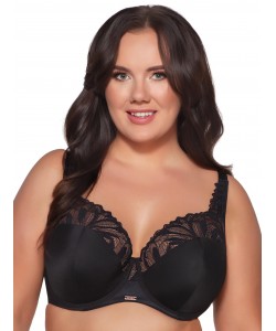 Напівм'який бюстгальтер чорного кольору з чарівним мереживним декольте Ava 2105 Black Maxi