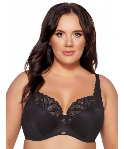 Закритий зручний м'який бюстгальтер з розкішним чорним мереживом Ava 2106 Black Maxi