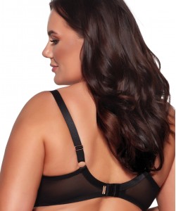 Ущільнений глибокий чорний бюстгальтер закритого типу з мереживом Ava 2107 Ущільнений глибокий чорний бюстгальтер закритого типу з мереживом Ava 2107