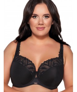 Ущільнений глибокий чорний бюстгальтер закритого типу з мереживом Ava 2107