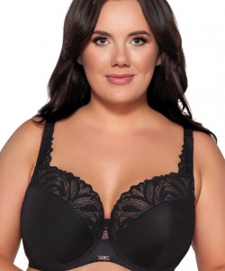 Ущільнений глибокий чорний бюстгальтер закритого типу з мереживом Ava 2107