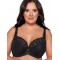 Ущільнений глибокий чорний бюстгальтер закритого типу з мереживом Ava 2107