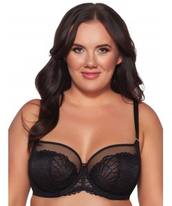М'який чорний бюстгальтер із мереживними чашками Ava 2109 Black SSS
