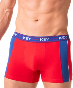 Чоловічі бавовняні труси боксери з контрастними лампасами Key MXH 238 B22 Чоловічі бавовняні труси боксери з контрастними лампасами Key MXH 238 B22