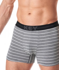 Набір чоловічих бавовняних трусів боксерів у смужку у спортивному стилі Key MXH 356 B23