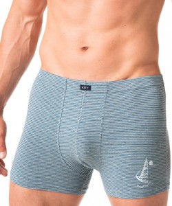 Труси боксери чоловічі з м'якої бавовни в тонку смужку з декоративним принтом Key MXH 367 3XL-4XL Труси боксери чоловічі з м'якої бавовни в тонку смужку з декоративним принтом Key MXH 367 3XL-4XL