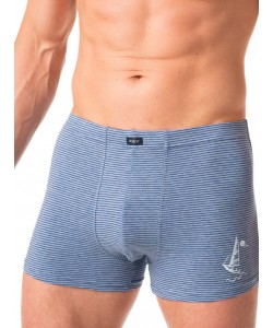 Труси боксери чоловічі з м'якої бавовни в тонку смужку з декоративним принтом Key MXH 367 A24 Труси боксери чоловічі з м'якої бавовни в тонку смужку з декоративним принтом Key MXH 367 A24