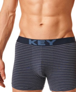 Чоловічі бавовняні труси боксери в тонку смужку Key MXH 399 A23