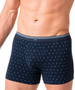 Чоловічі труси боксери з м'якої бавовни з морським візерунком Key MXH 901 A24