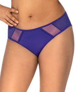 Жіночі трусики бразиліана з блискучою обробкою швів та прозорими вставками Ava 1030/1/B Iris