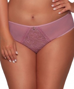 Жіночі трусики бразиліана бузкового кольору з ніжної мікросітки і квіткового мережива Ava 1396/B Lily