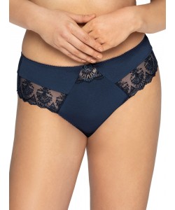Жіночі трусики бразиліана із прозорою вишивкою Ava 1922/B Navy Blue