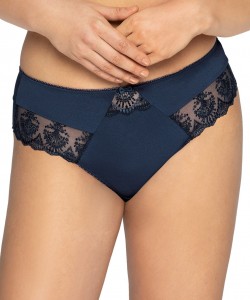 Жіночі трусики бразиліана із прозорою вишивкою Ava 1922/B Navy Blue