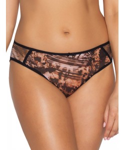 Жіночі трусики бразиліана з екзотичним візерунком Ava 2030/B Wild Black