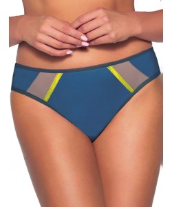 Жіночі трусики сліп із гладкої мікрофібри з контрастним оздобленням.Ava 1923/1 Denim
